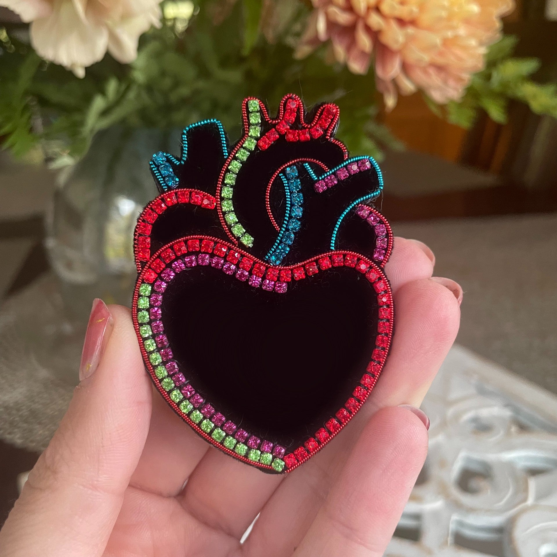 "Neon Heart" - Magnetic Embroidered Pin
