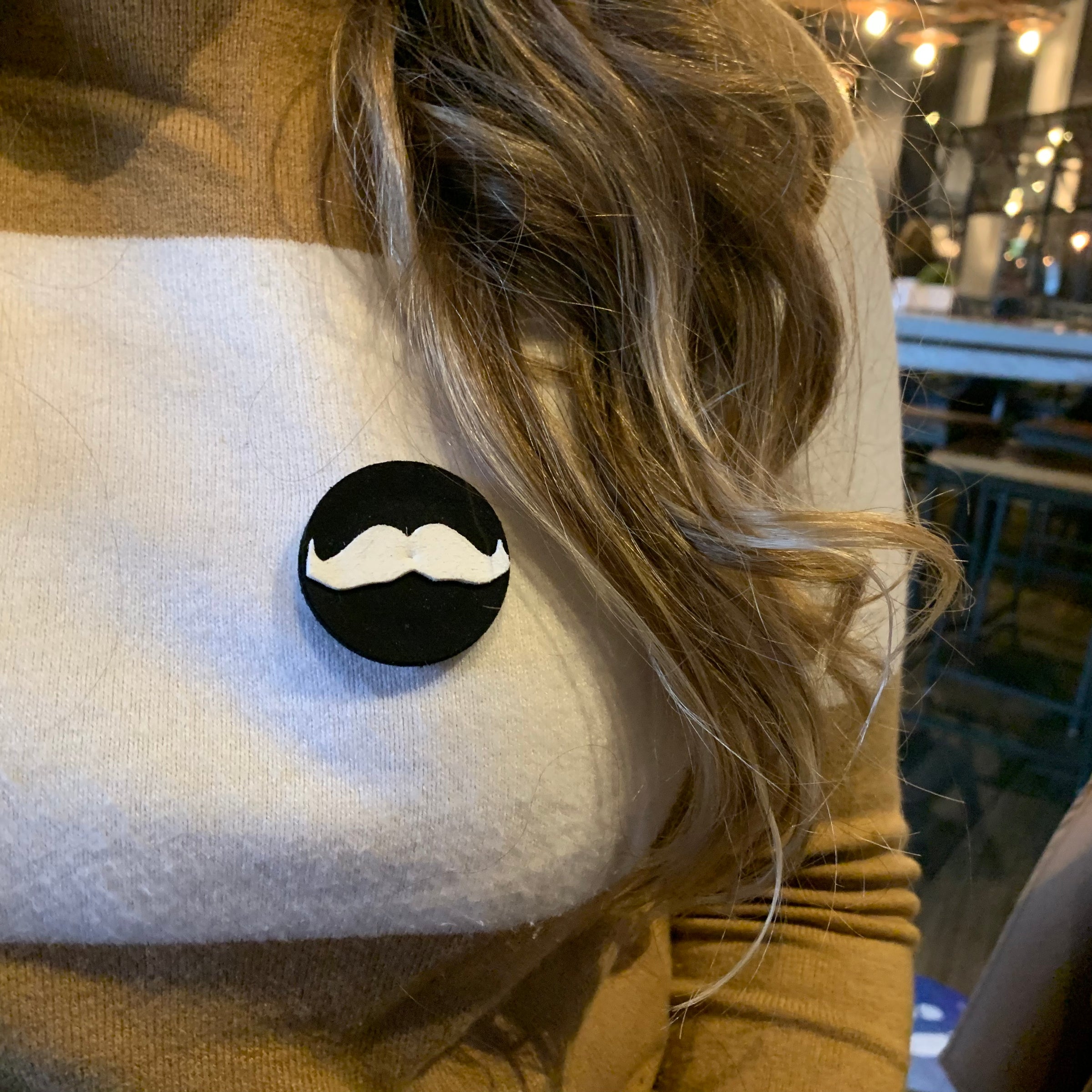 "Movember Stache" - Magnetic Textile Pin