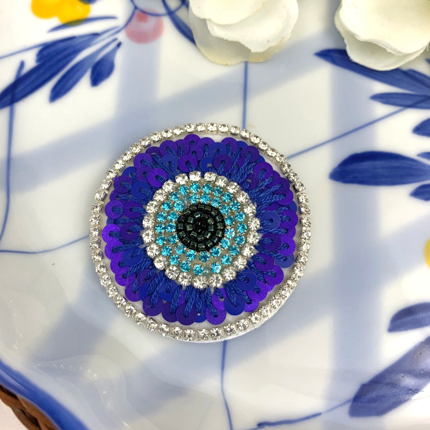"Evil Eye" - Magnetic Embroidered Pin