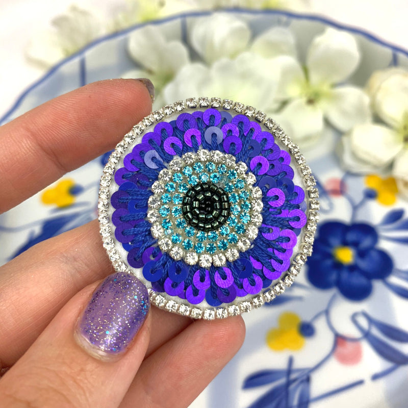 "Evil Eye" - Magnetic Embroidered Pin