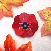"Poppy" - Magnetic Textile Pin